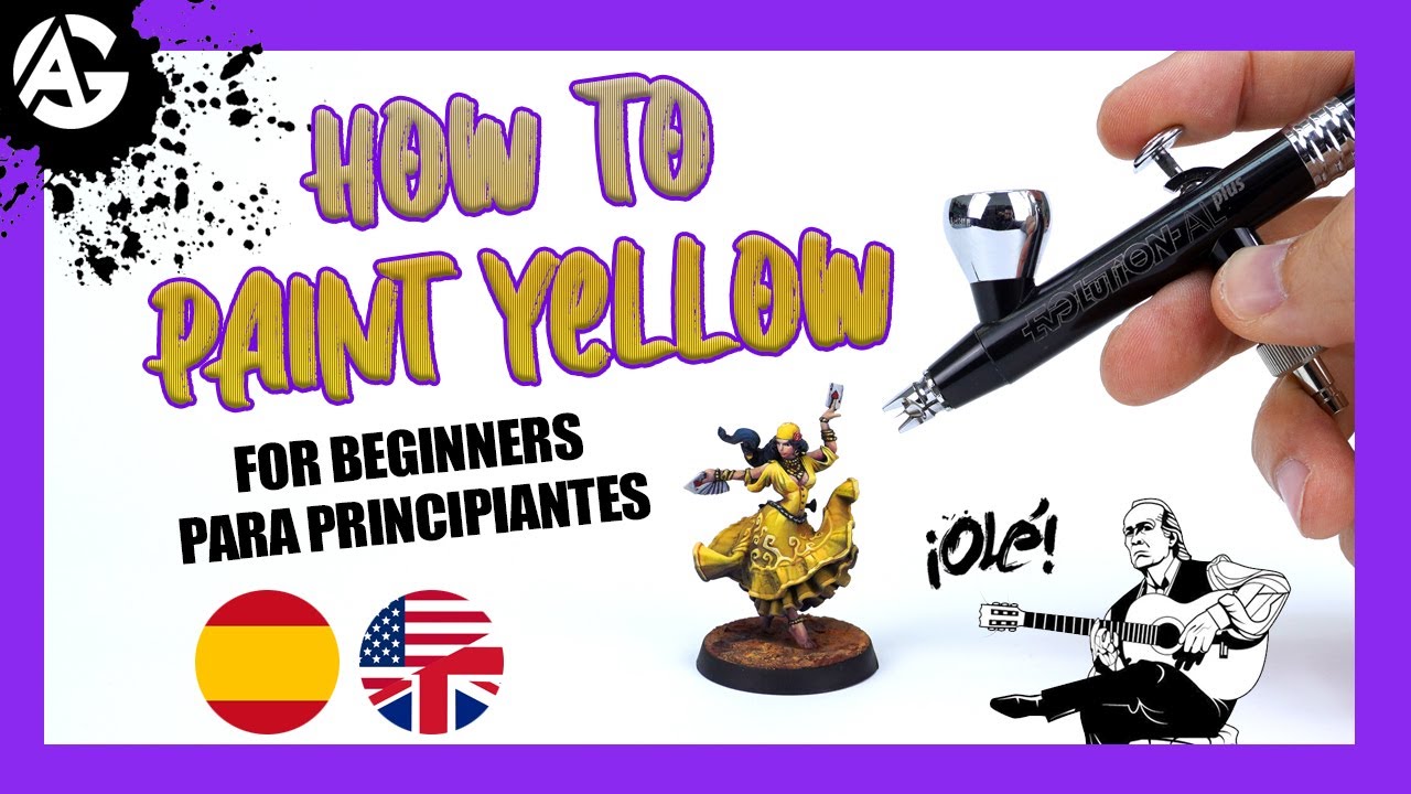 EVOLUTION AL PLUS / How to paint YELLOW 🟡 /Airbrushing- aerografia