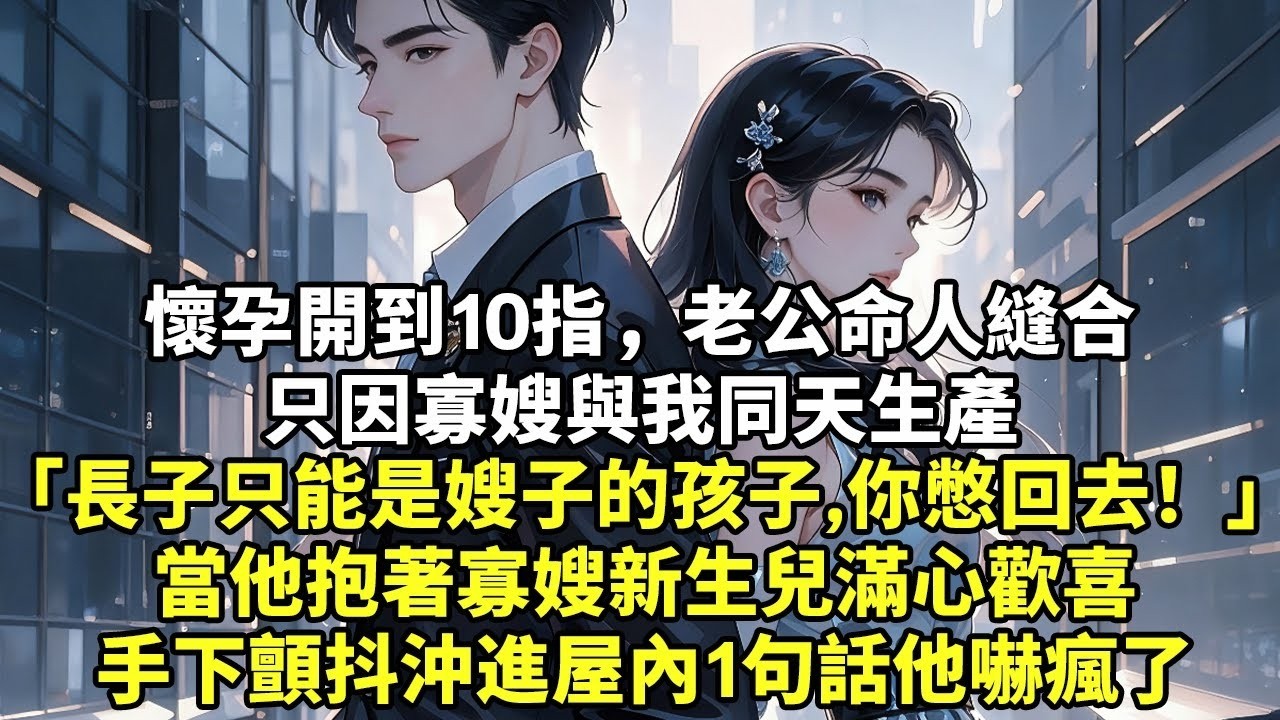 懷孕開到10指，老公命人縫合只因寡嫂與我同天生產「長子只能是嫂子的孩子，你憋回去！」當他抱著寡嫂新生兒滿心歡喜手下顫抖沖進屋內1句話他嚇瘋了#現實情感#豪門言情#為人處世
