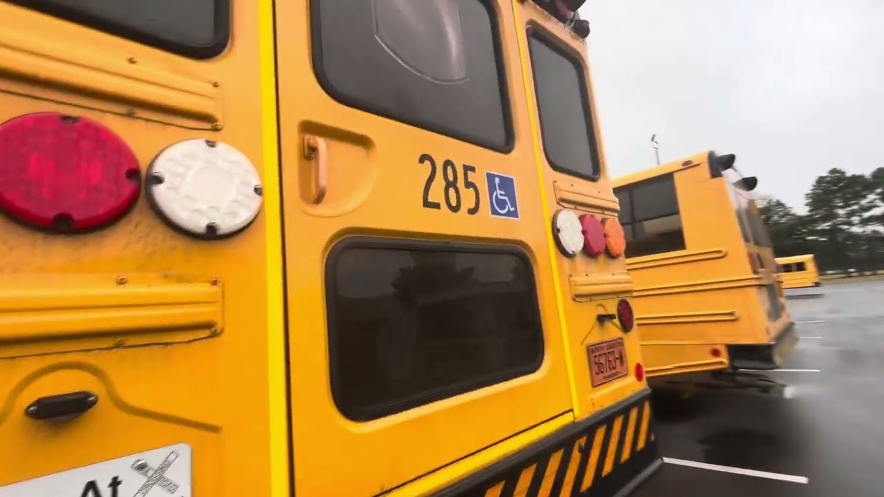 This is so many buses, In J.H. Rose High School, In Greenville NC.