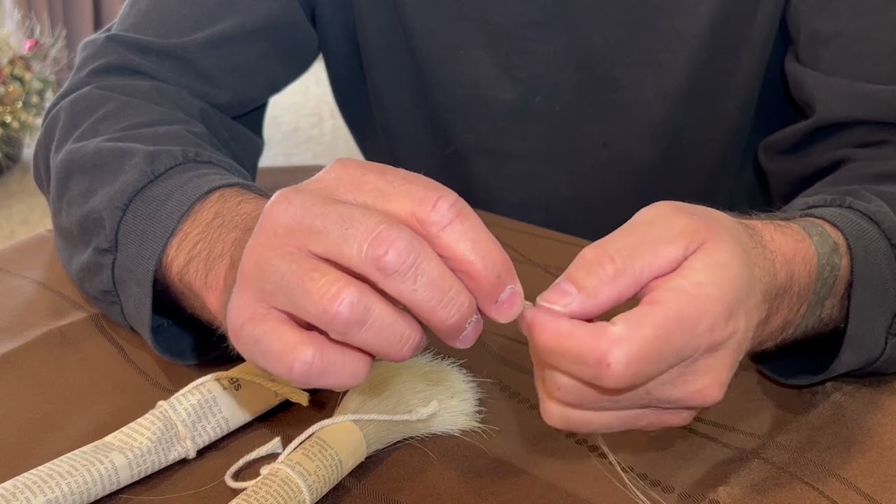 Twisting Horsehair into pulls
