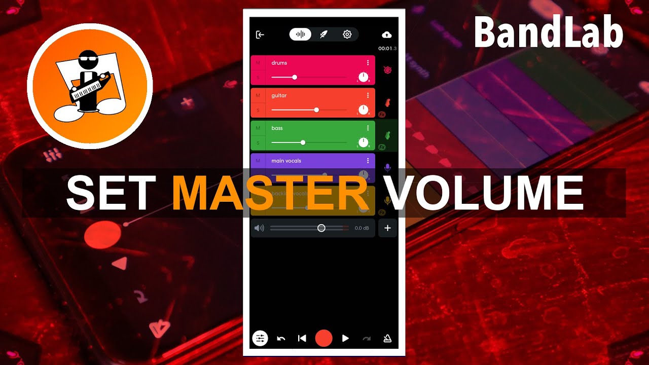 How to set track and master volume in Bandlab and avoid clipping