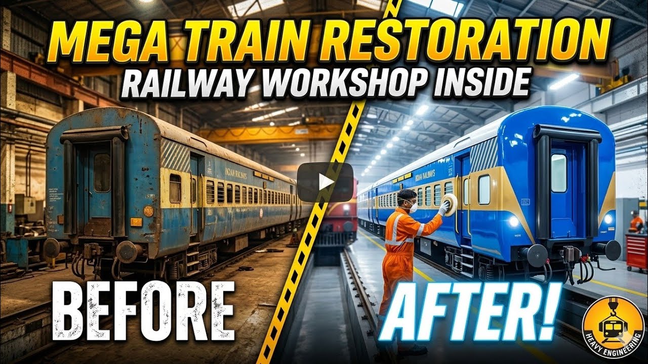 Inside the Massive Railway Workshop: How Train Coaches Are Restored #rail #railway #train