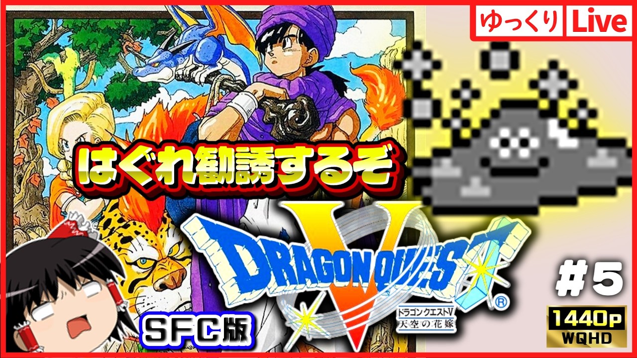 【ゆっくりボイスLive】はぐれメタル勧誘！！SFC屈指の神RPG！ドラゴンクエスト5　天空の花嫁#5｜作業用BGM｜睡眠導入｜高画質｜大画面推奨