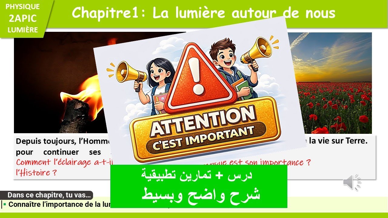 La lumière qui nous entoure 2 année collège