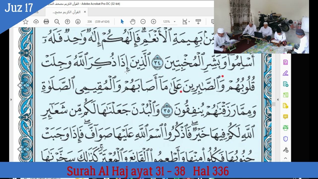 Juz-17 Halaman 336 Surat Al-Haj (22) Ayat 31-38