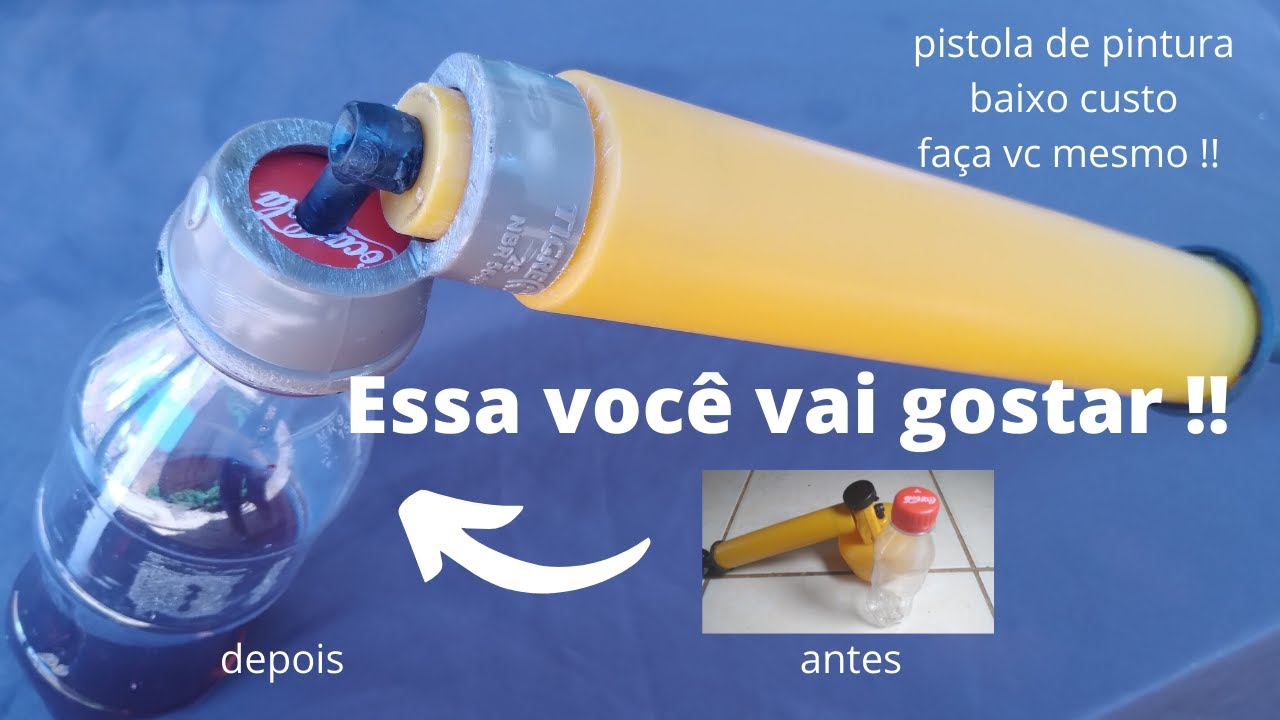 COMO ADAPTAR GARRAFINHA PET EM BOMBINHA DE VENENO, TORNANDO-SE UMA PISTOLA DE PINTURA. TUTORIAL !!