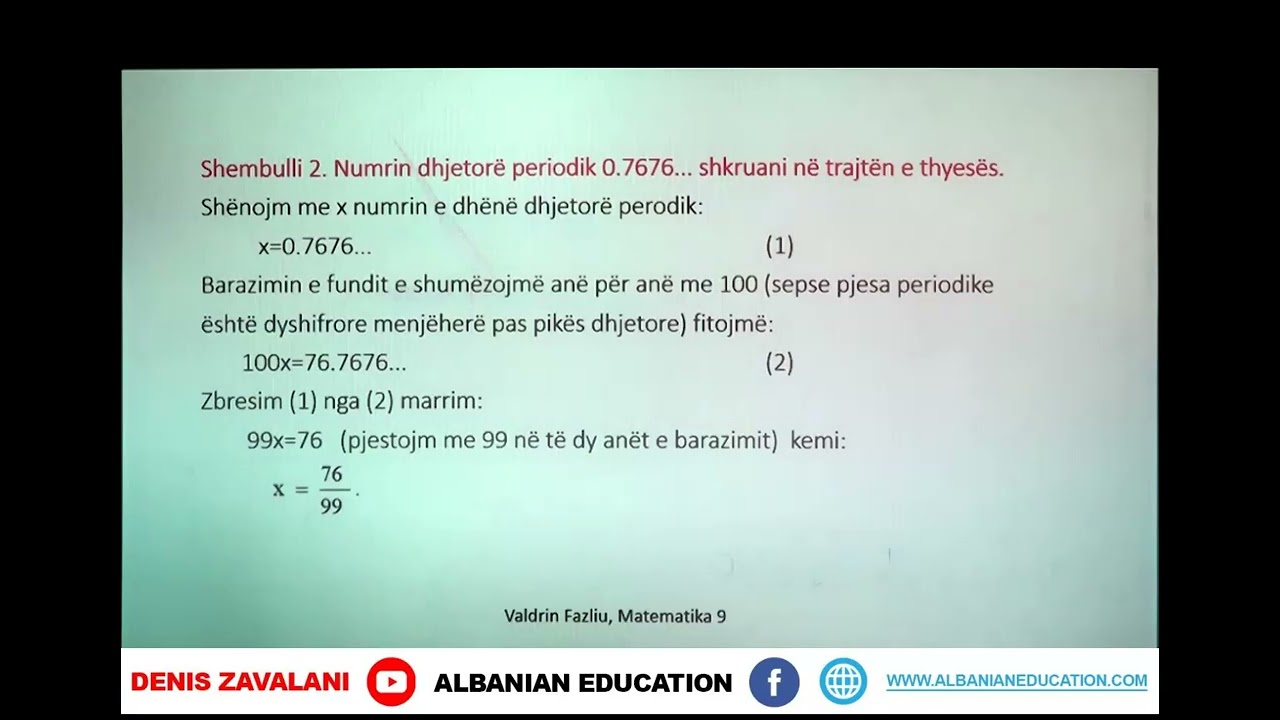 9 02 003 Java e parë Matematikë Numrat dhjetorë periodik dhe joperiodik  shndërrime