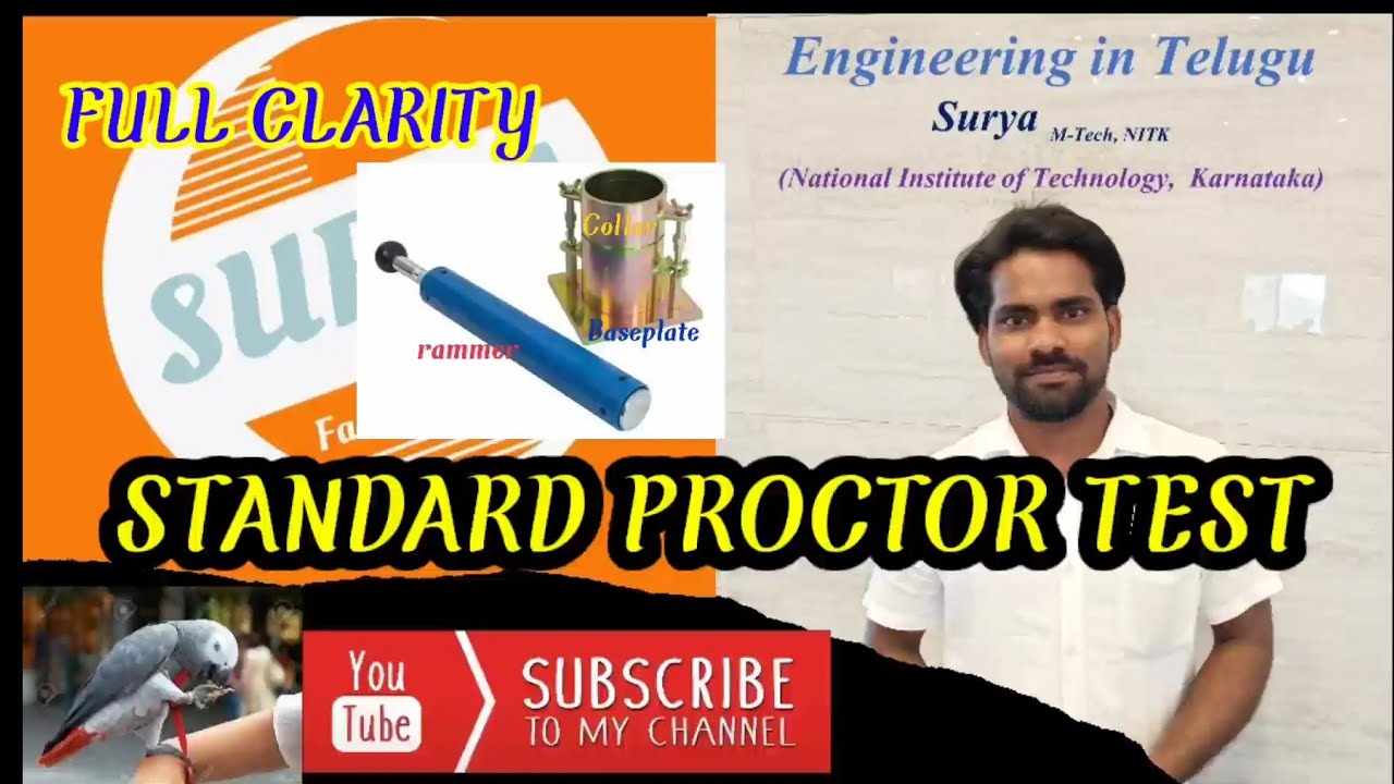 STANDARD PROCTOR TEST to determine maximum dry density and optimum moisture content.