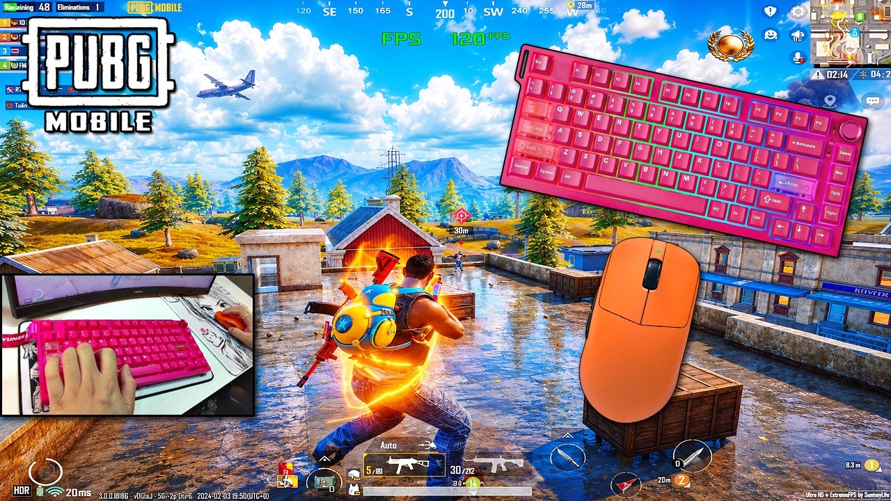 Yunzii RT75 Pro Keyboard ASMR 😴🌿 + PUBG Mobile PC 90 FPS 4K HDR Gameloop Emulator (Handcam)