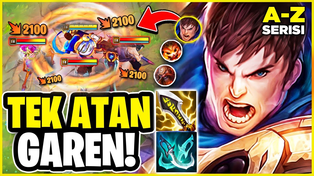 FEEDLEYEN TAKIMI TEK BAŞINA SIRTLAYAN GAREN! (SADECE E İLE TEK ATIYOR!) | A-Z TOP LANE #10