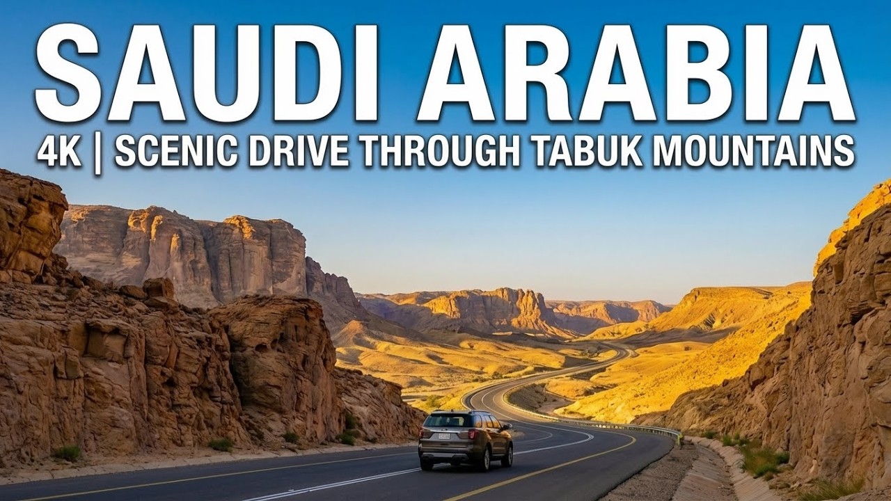 Saudi Arabia in 4K | Scenic Drive Through Tabuk Mountains & NEOM Beauty