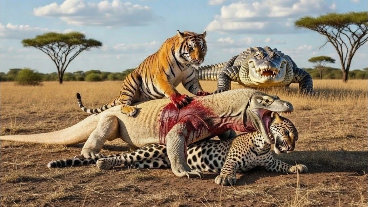 Wild Survival Arena: Cheetah, Gorilla & Albino Komodo Dragon Face Off!