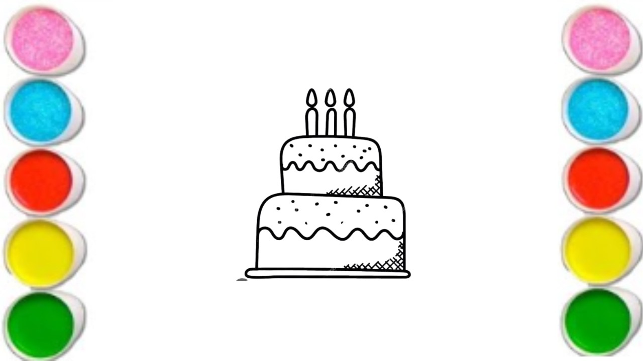 How To Draw Nice Cake Drawing, Painting & Coloring For Kids and Toddlers_🌈🎨@munnicolor