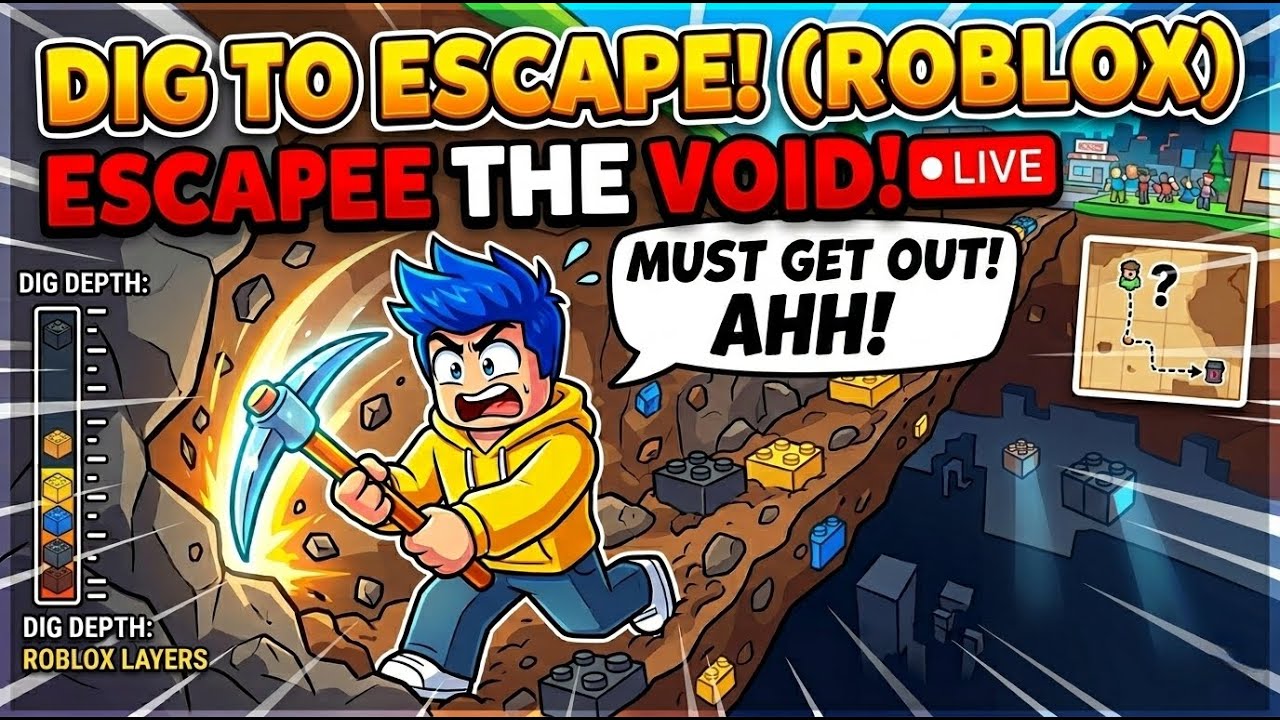 dig to escape (ROBLOX)🥳🥳😅 | SKY SIDE GAMING