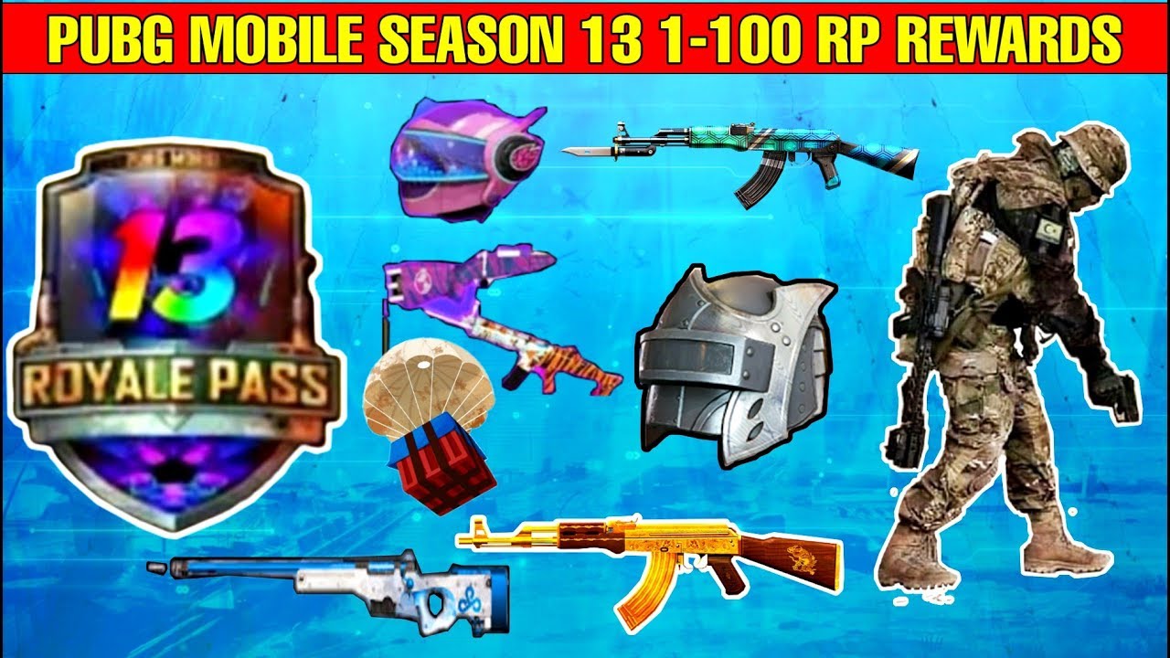 PUBG MOBILE SEASON 13 ROYAL PASS 1 TO 100 FULL REWARDS LEAKS ||PUBG MOBILE SEASON 13 RP LEAKS