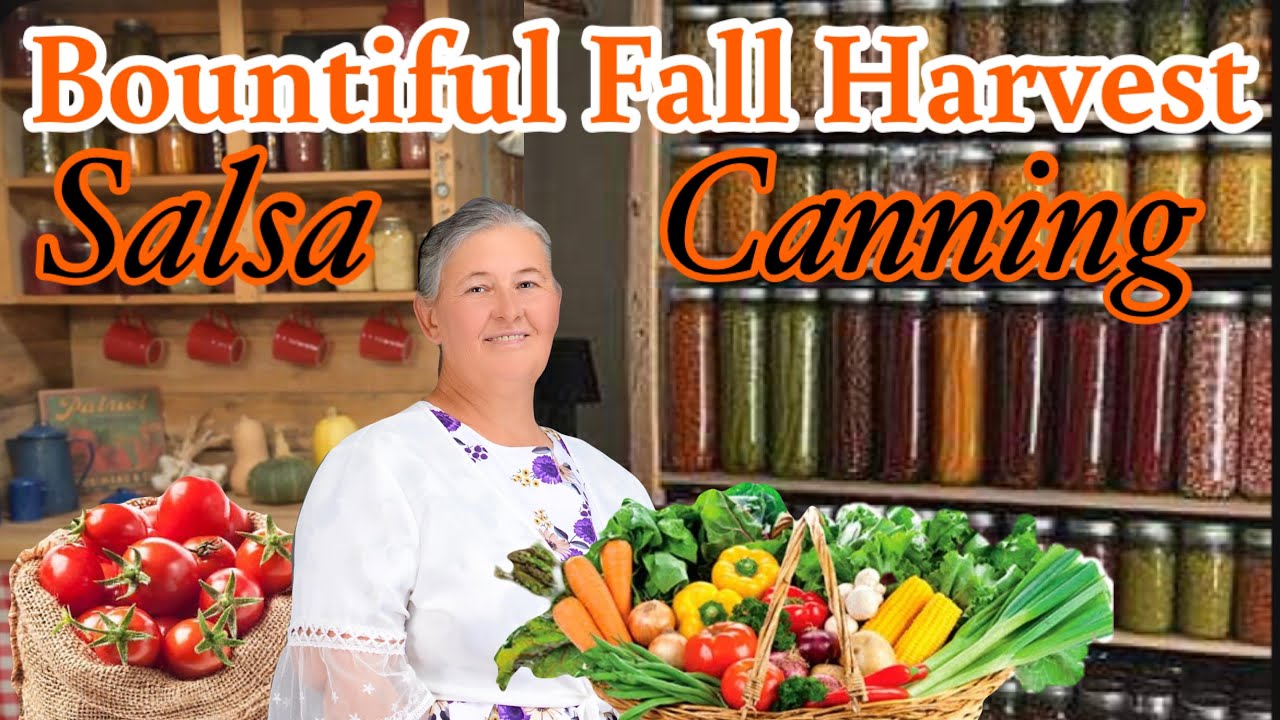 Home Made Bountiful Fall Harvest,  🧄🍅🧅 🌶️ 🫑 Canned Salsa  | Beckys Recipe in description box |