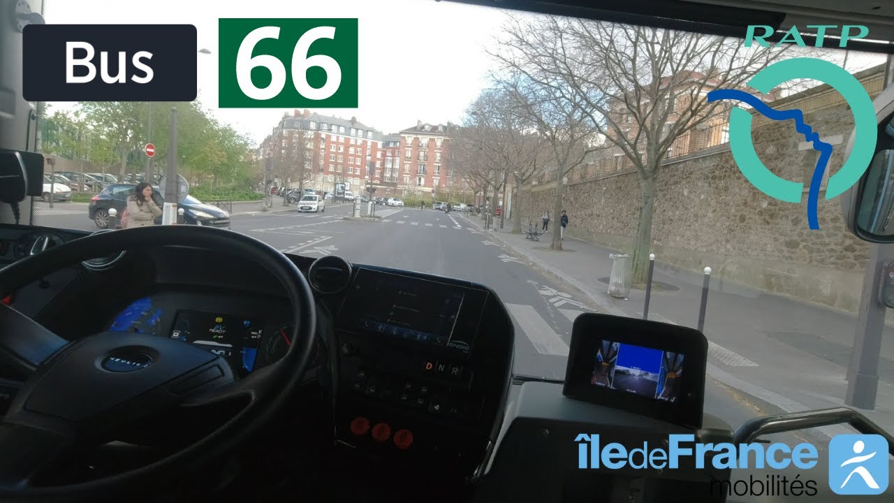 Bus 66 RATP | Saint-Ouen Les Docks - Paris Op&eacute;ra M&eacute;tro - 4K