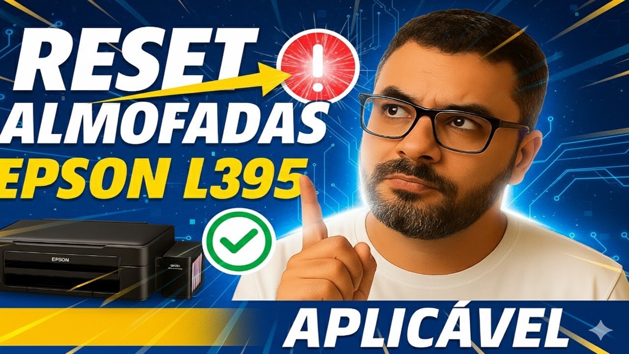RESET IMPRESSORA EPSON L395 Todas as Luzes PISCANDO! ALMOFADA de tinta