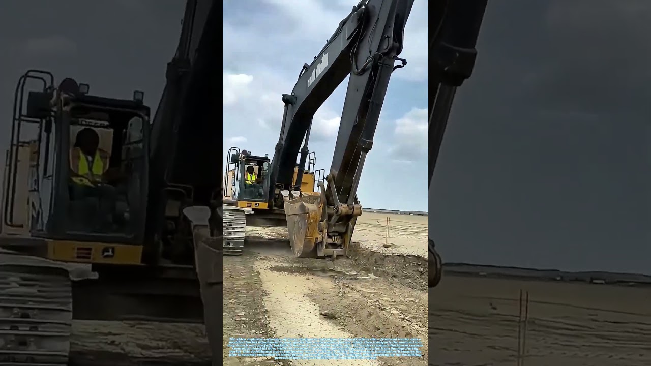 Loading Gravel Into Pipe: How Heavy Equipment Backfills Utility Trenches For Infrastructure Projects