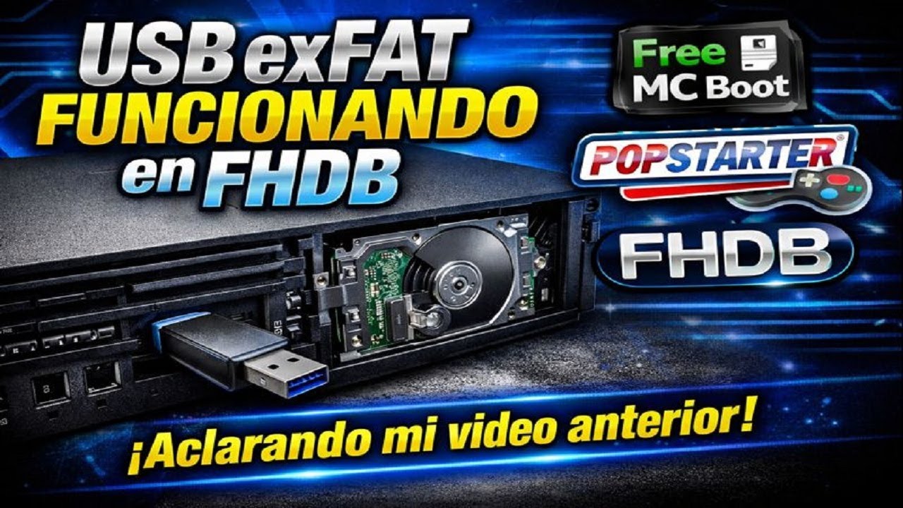 ✅Cómo usar USB exFAT en FreeMCBoot, Popstarter,FHDB y MX4SIO(probado en disco interno)