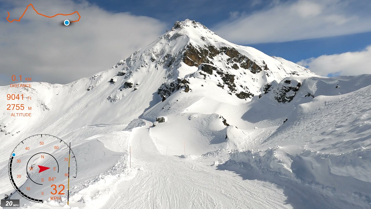 [5K] Skiing Chandolin, Rothorn from St-Luc Col des Ombrintzes Keeping Right Switzerland, GoPro HERO9
