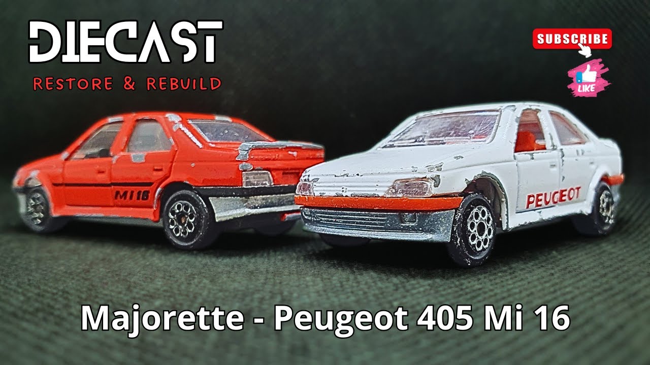 Peugeot 405 Mi 16 (Red & White) - Majorette - Diecast Restore & Rebuild