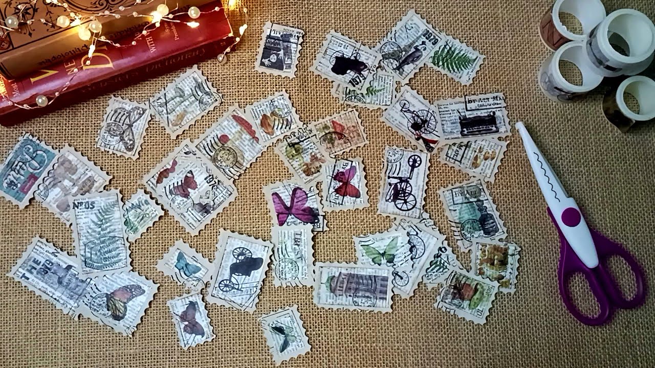 Making Faux Stamps for 1 Hour  | ASMR  | no talking | no music | no speed up