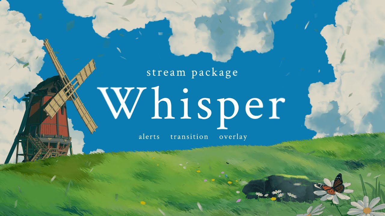 Whisper Ghibli Anime Twitch Overlay and Alerts Stream Package for OBS & Streamlabs Desktop