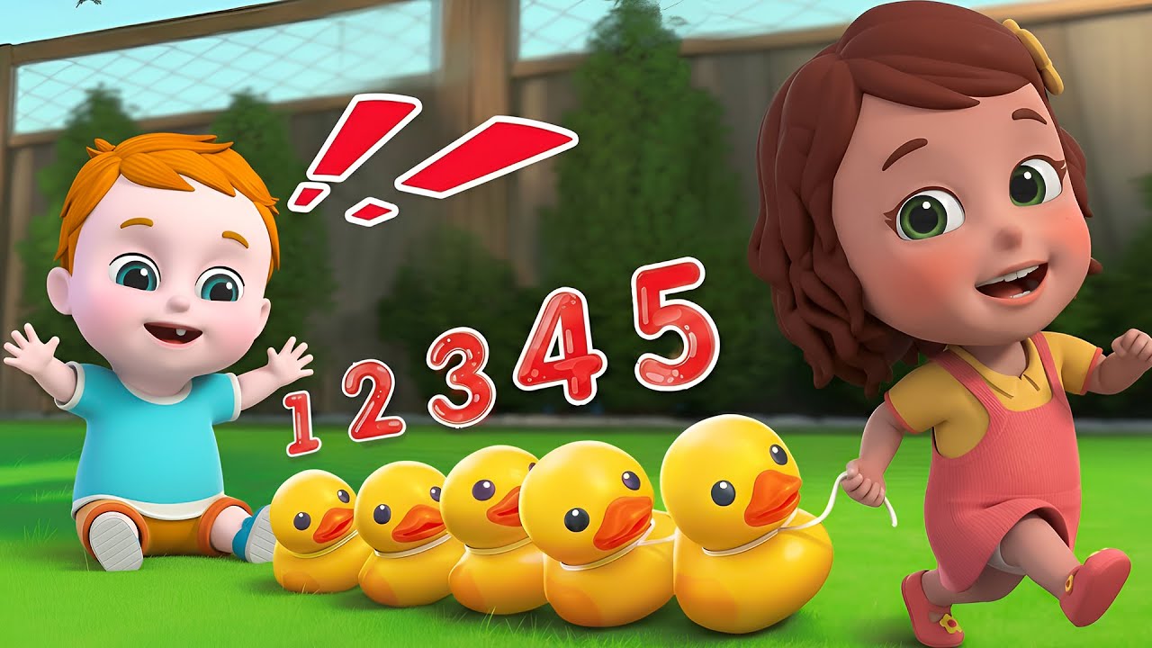 Five Little Ducks Dancing 2 + Five Little Monkeys - Learn Counting | Nursery Rhymes - Kids Songs