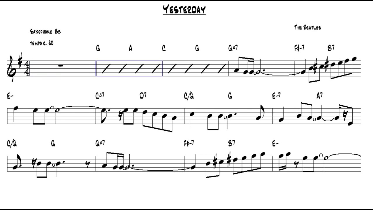 Yesterday ~ Sax Tenor