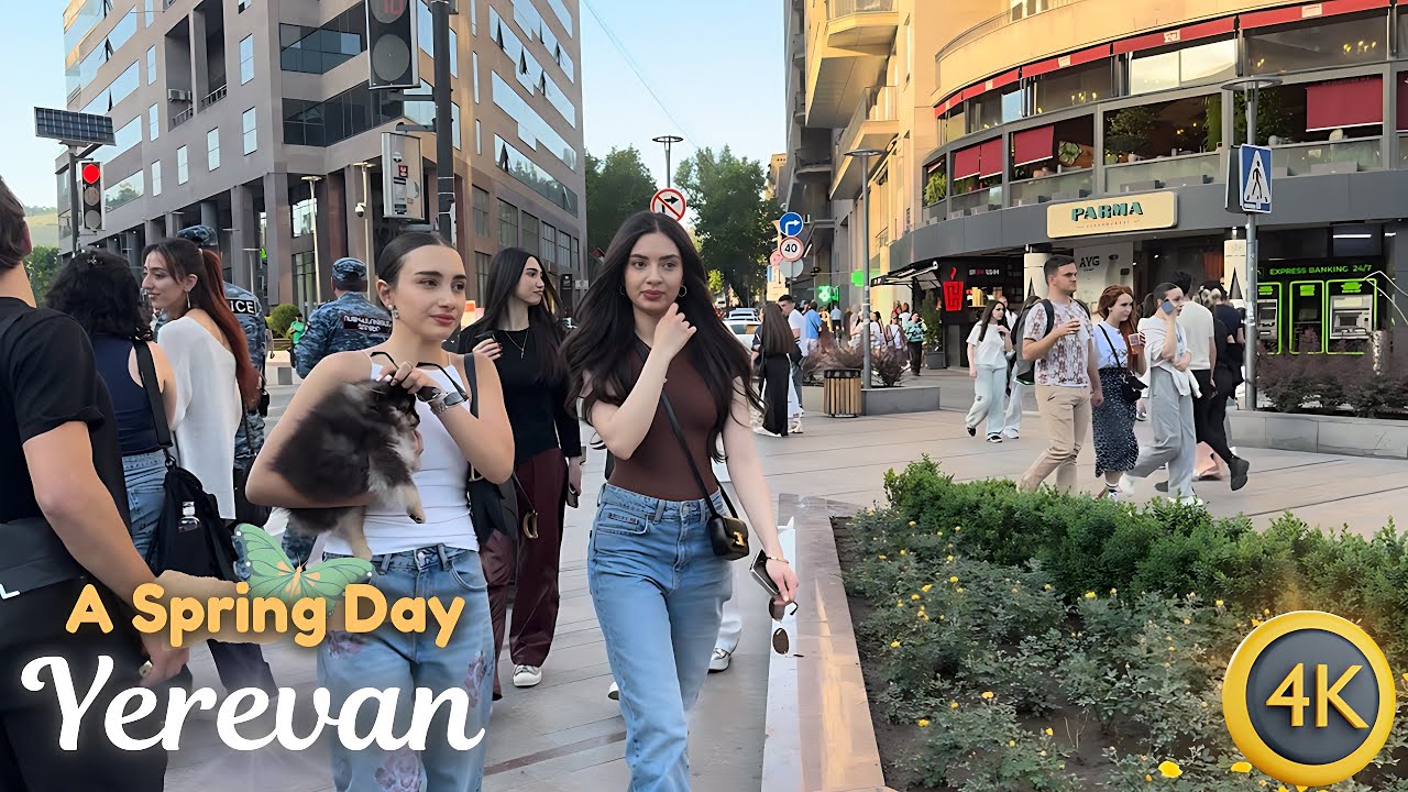 [4K] Step into Spring | Walking Tour Through Yerevan’s Busy Streets and Sights