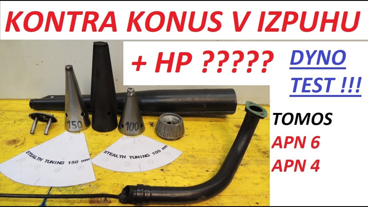 KONTRA KONUS TOMOS APN 6, APN 4,  PREDELAVA ORIGINALNEGA IZPUHA, TUNING, dyno test, testbank