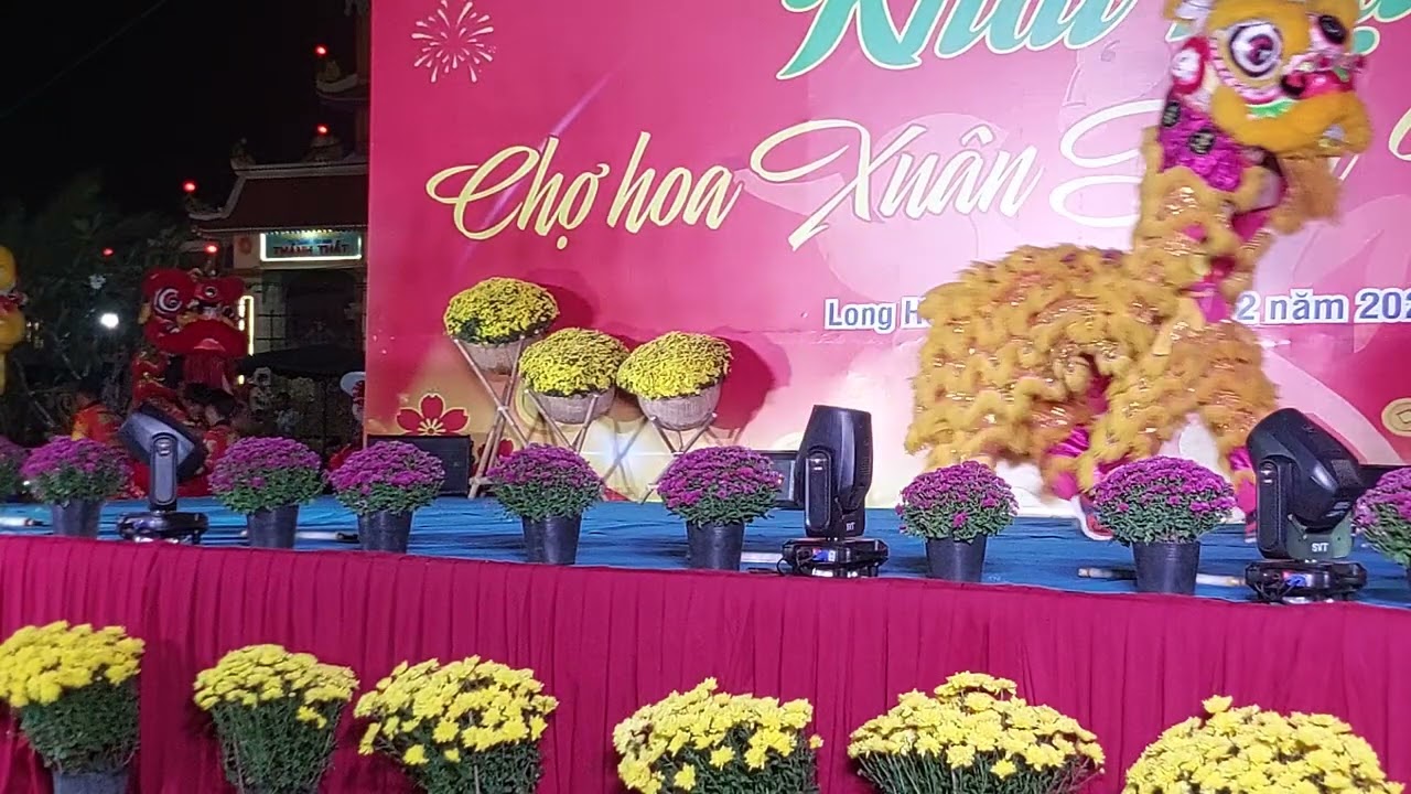Lân sư rồng khai mạc chương trình Hội Hoa xuân Tại công viên Hòa Thành 