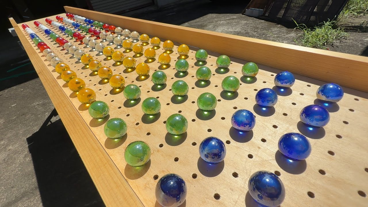 マーブルラン70 marble run　ビー玉、ビリヤード玉　水との競演編