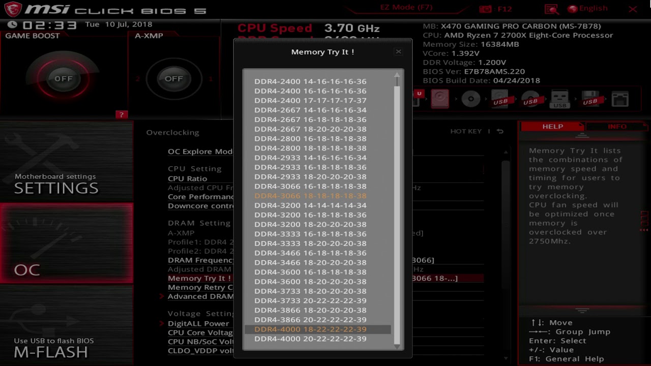 BIOS walkthrough: MSI X470 Gaming Pro Carbon