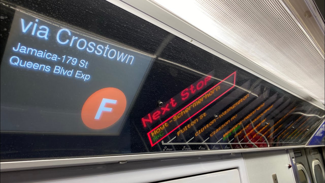 R160 (F) train via the (G) line announcements (Hoyt st-Court Sq)