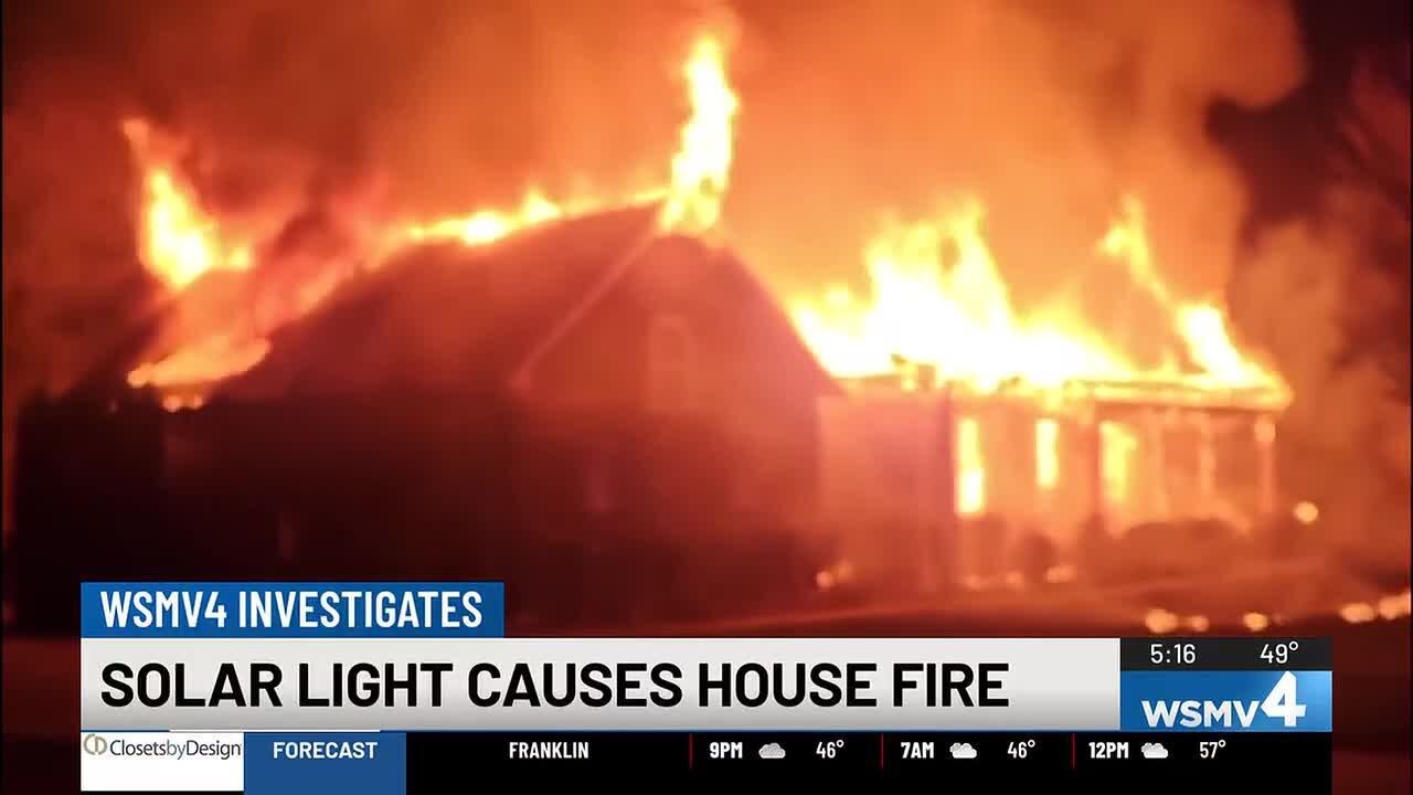 Solar light causes house fire