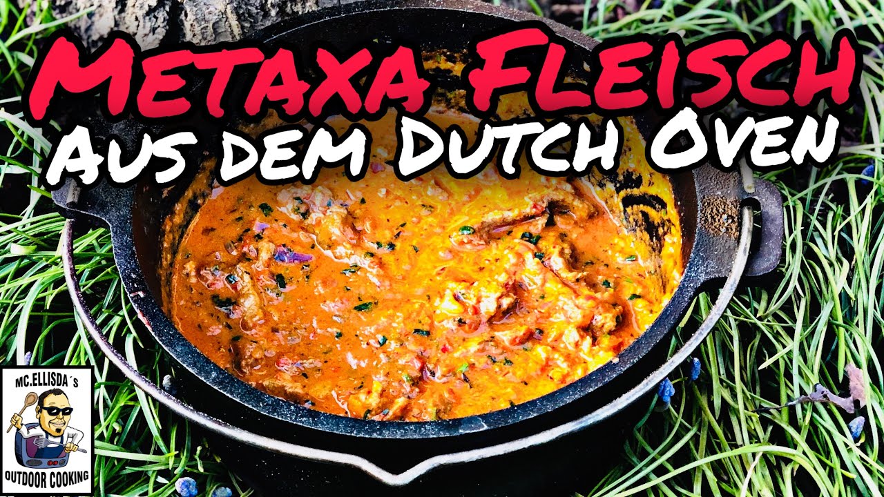 Griechisches Metaxa Fleisch aus dem Dutch Oven