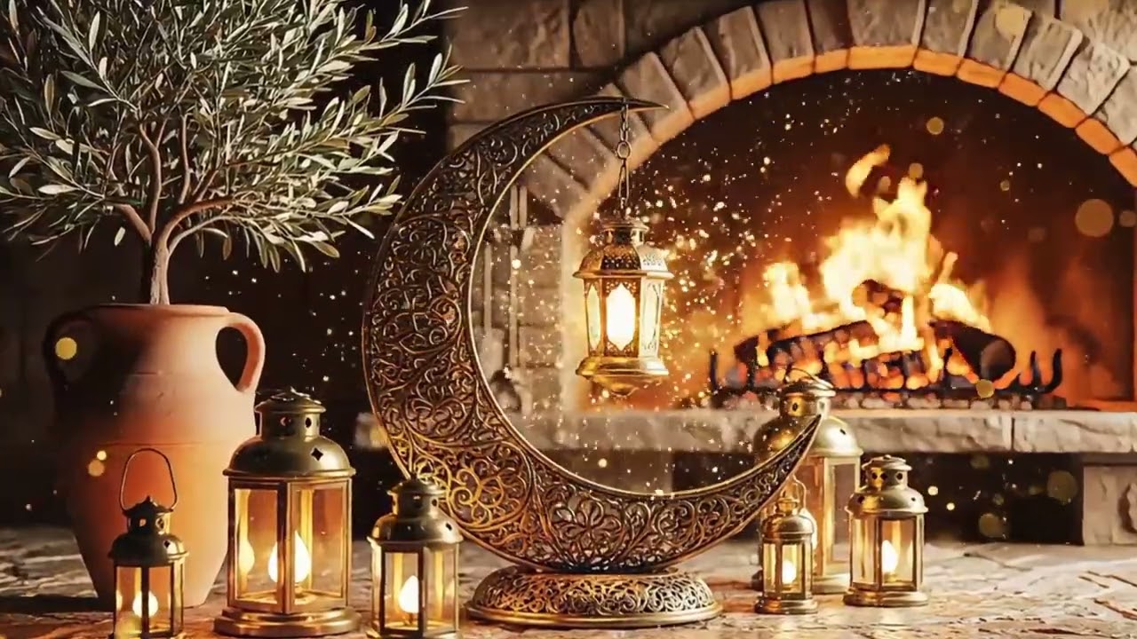 Ramadan Fireplace Screensaver 🌙 رمضان كريم | خلفية رمضان الدافئة لتملأ منزلك بالسكينة والروحانية