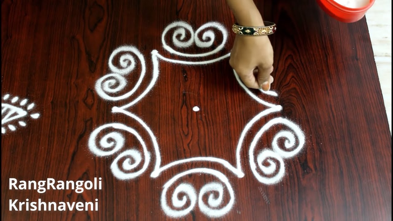 Easy to draw 3 dots Kolams | Simple & Small Muggulu | Easy Daily Rangoli | RangRangoli