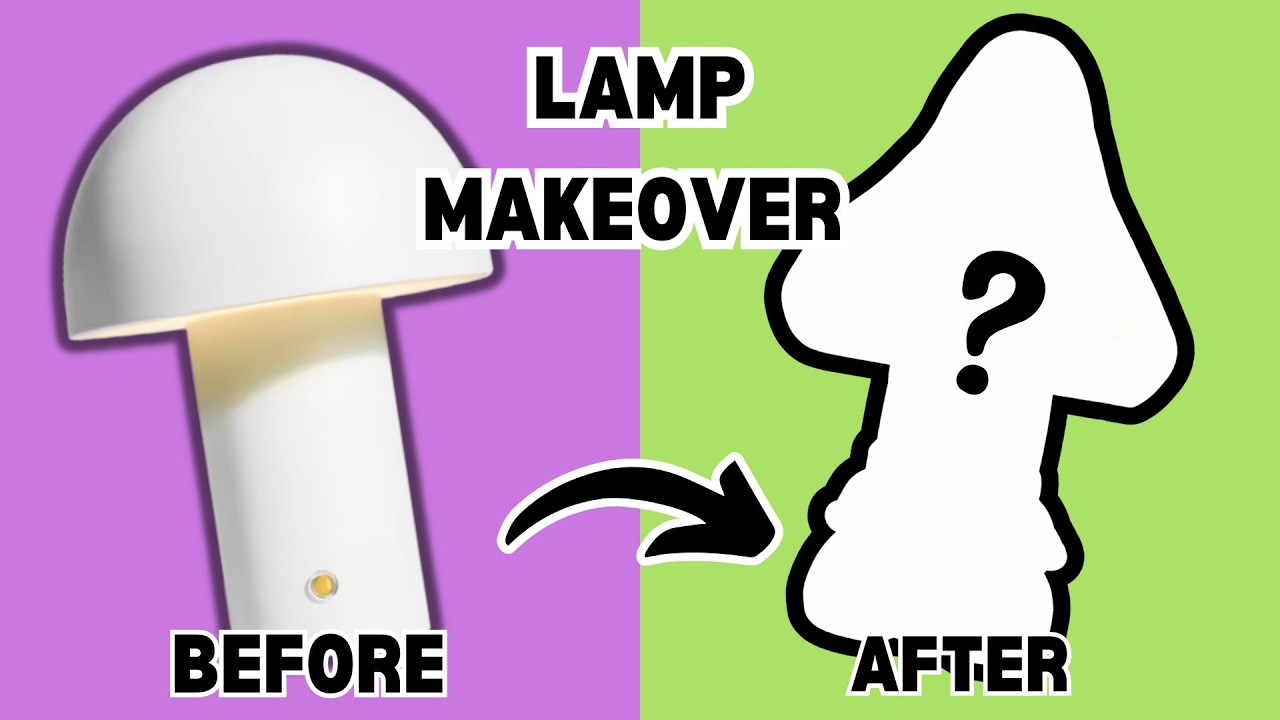 SUPER CUTE Mushroom Lamp Makeover