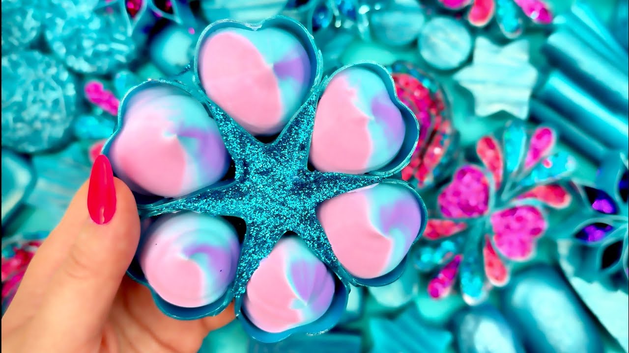Calming ASMR SOAP for Anxiety Relief - crushing breaking starch glitter foam for relaxing sounds