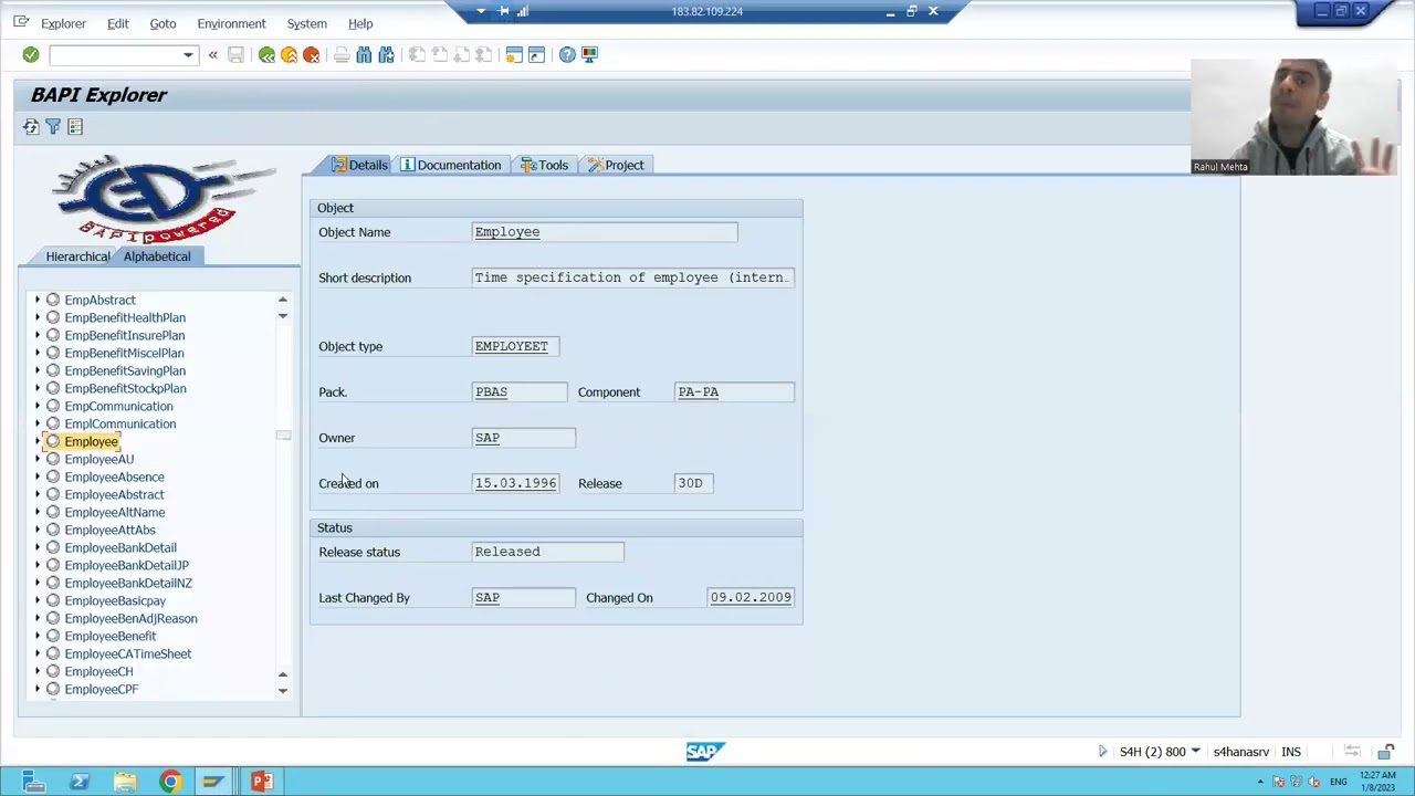 10 - Cross Applications - BAPI - Creation of Business Object Part4