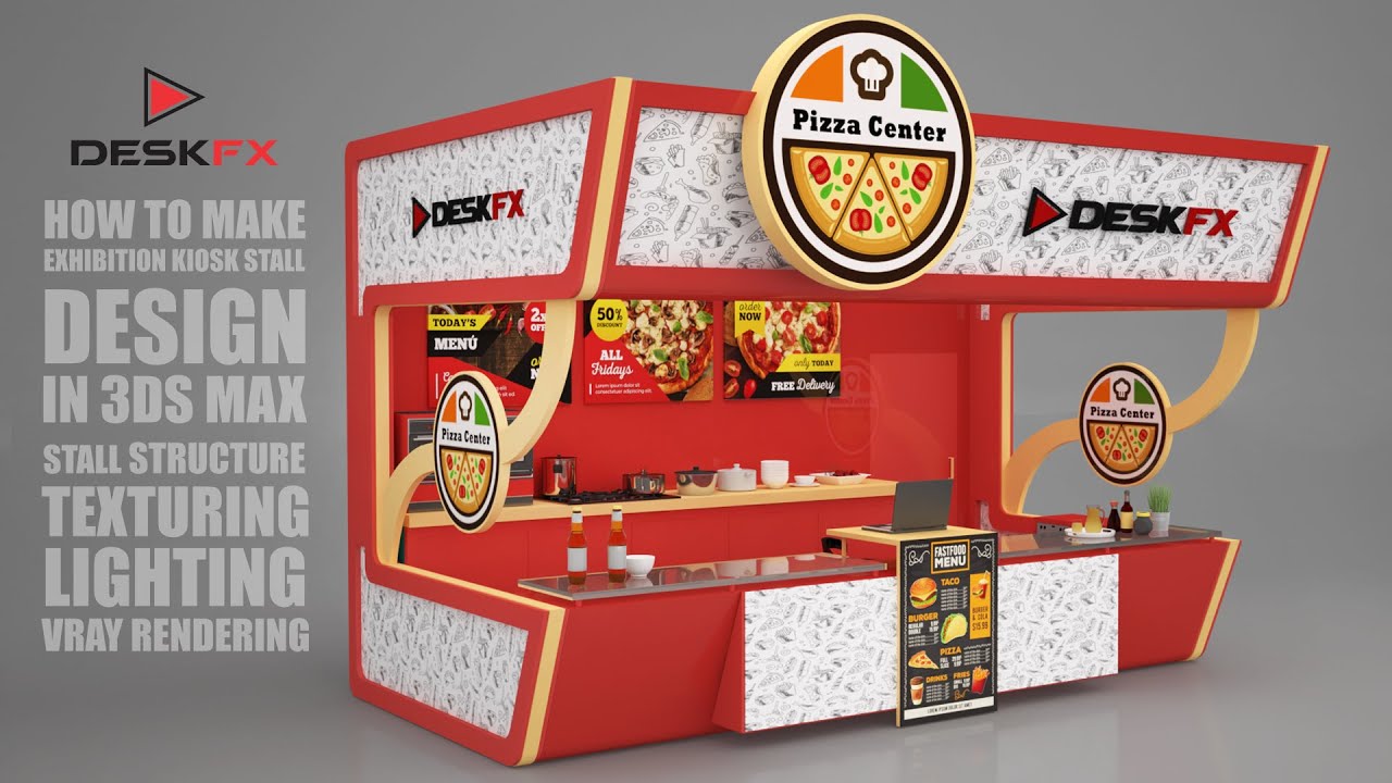 3Ds Max Tutorials | How To Create Exhibition Kiosk Stall (Part 1)