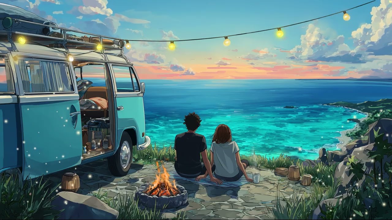 Coastal Camper Sunset💡🌊 Vanlife by the Sea 🌊🔥 Chill Lo-Fi Nu-Disco / Funk