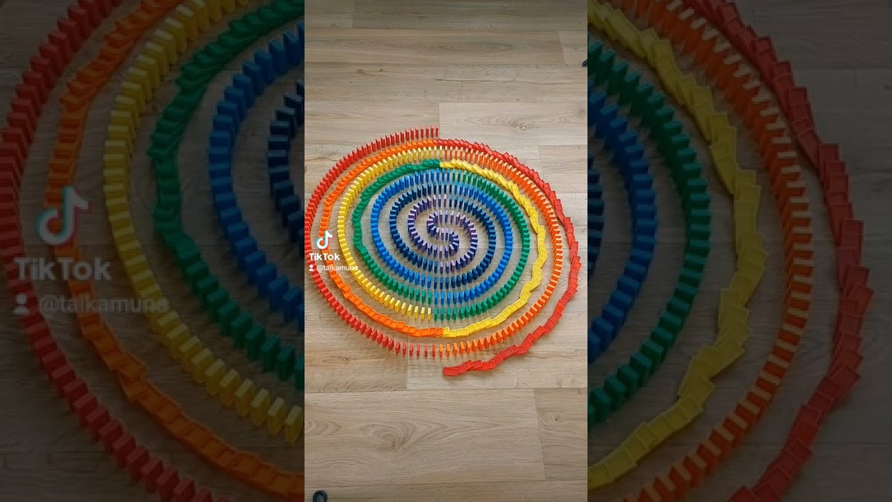 Double Rainbow Spiral 🌈 #shorts #domino #satisfying #rainbow