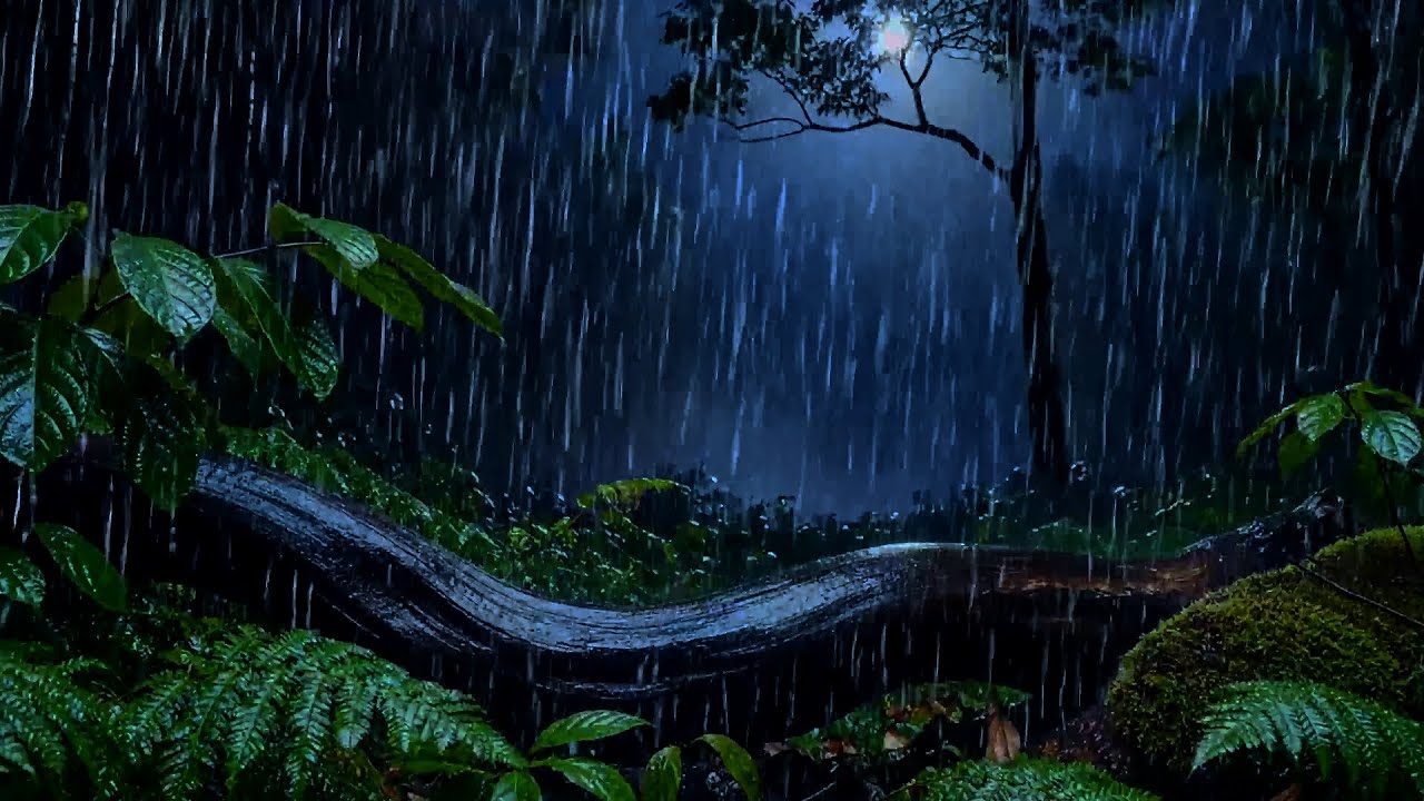 🌧 Dark Rainy Forest at Night — Peaceful Rain Sounds for Insomnia & Full Body Relaxation 🌙