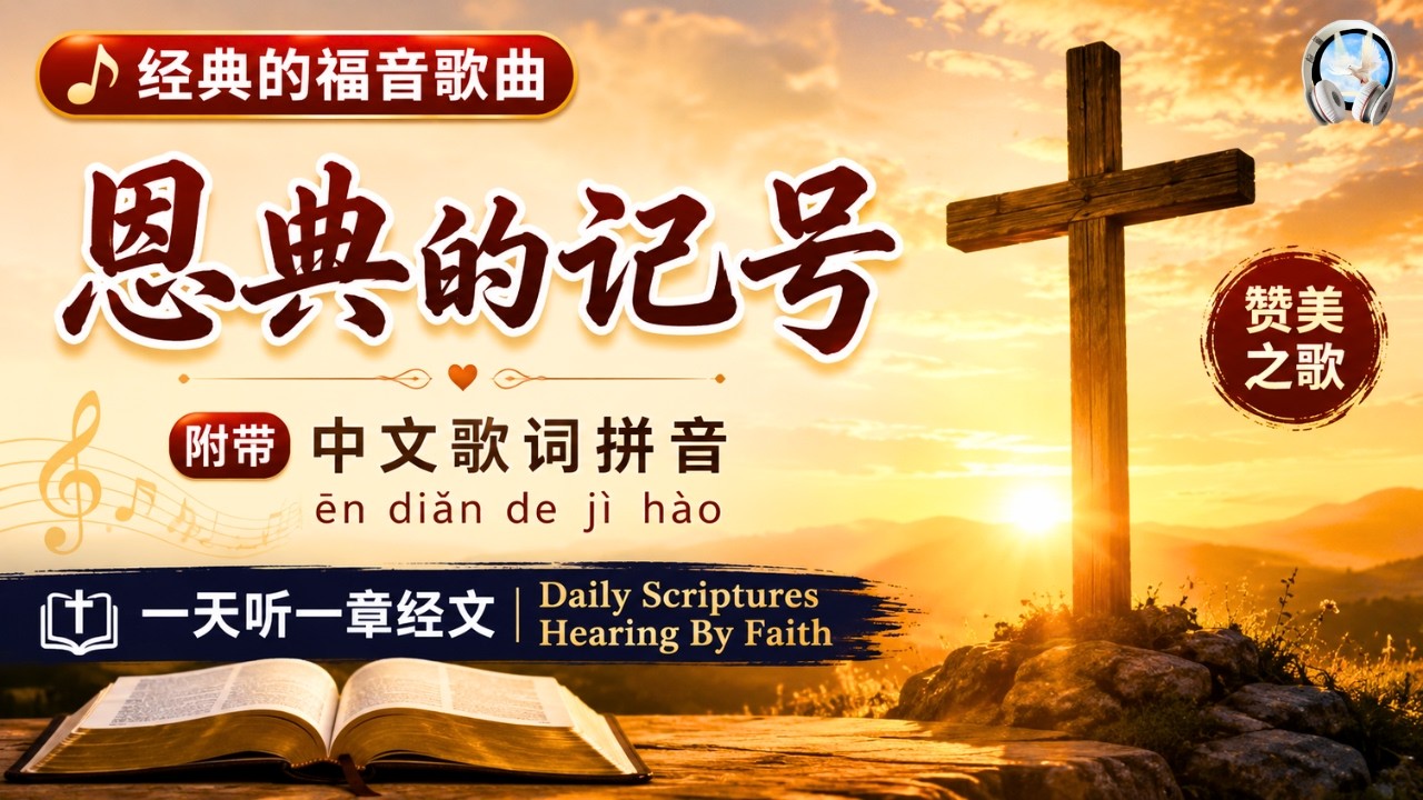 经典的福音歌曲《恩典的记号》en dian de ji hao 附带中文歌词拼音 | 赞美之歌 | 一天听一章经文 | Daily Scriptures Hearing By Faith