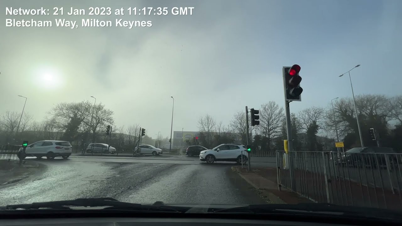 Relaxing Drive from MK Asda Supercentre on a Fresh and Misty Morning in January 2023 