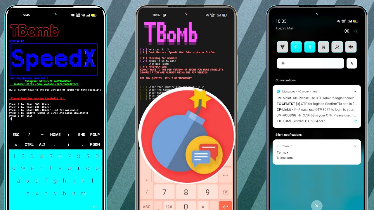 SMS Bombing with termux in Android | no root | TBomb2.1